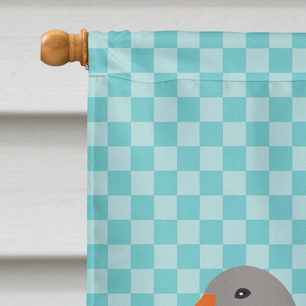 Pilgrim Goose Blue Check House Flag 28x40 Porch Sleeve Pole Decorative Outside Yard Banner Artwork Wall Hanging, Polyester