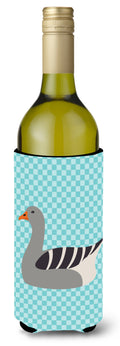 Pilgrim Goose Blue Check Wine Bottle Hugger Gift Sleeve for Standard 750 ml Bottles, Insulated Reusable Also Fits Mini Shot & Pint Bottles