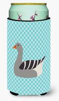 Pilgrim Goose Blue Check Tall Boy Hugger Can Cooler Sleeve Machine Washable Drink Collapsible Insulator Beverage Insulated Holder