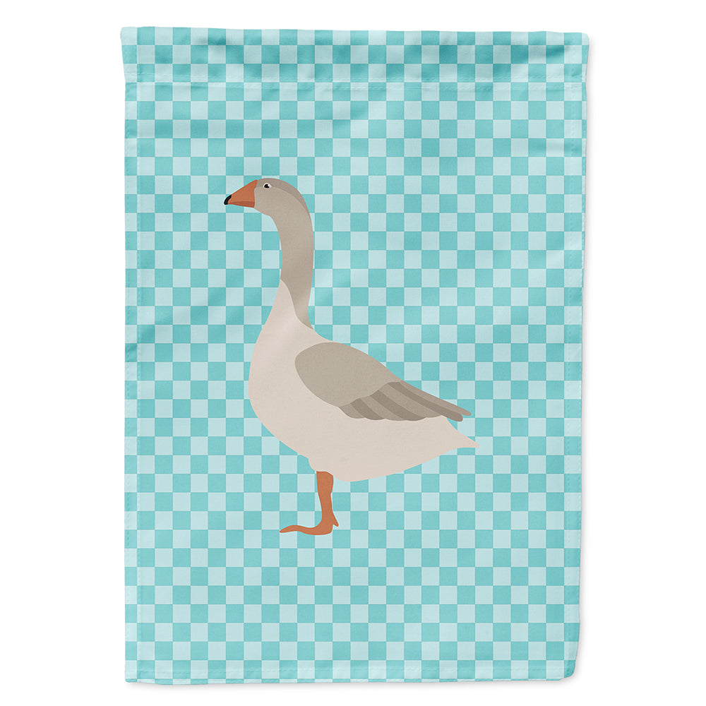 Steinbacher Goose Blue Check House Flag 28x40 Porch Sleeve Pole Decorative Outside Yard Banner Artwork Wall Hanging, Polyester