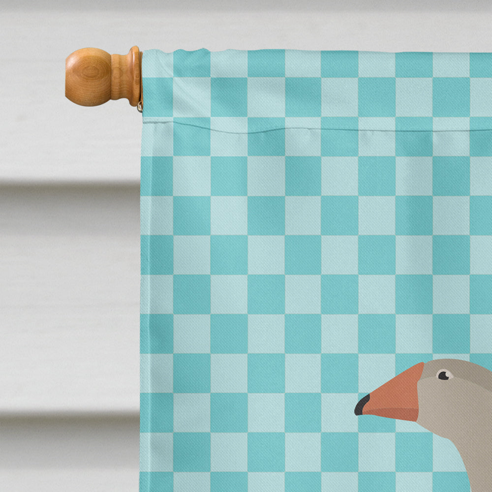 Steinbacher Goose Blue Check House Flag 28x40 Porch Sleeve Pole Decorative Outside Yard Banner Artwork Wall Hanging, Polyester