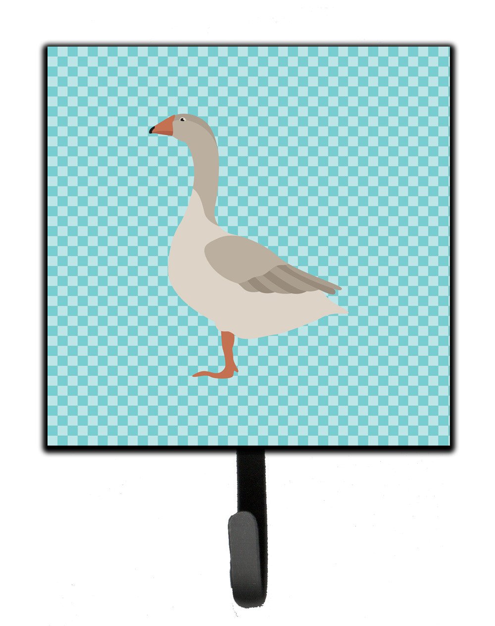 Steinbacher Goose Blue Check Leash or Key Holder Wall Hooks, Key Hooks Holder, Coat Rack Wall Mount, Coat Hooks, Hooks for Hanging Keys, Towels, Aprons, Leashes
