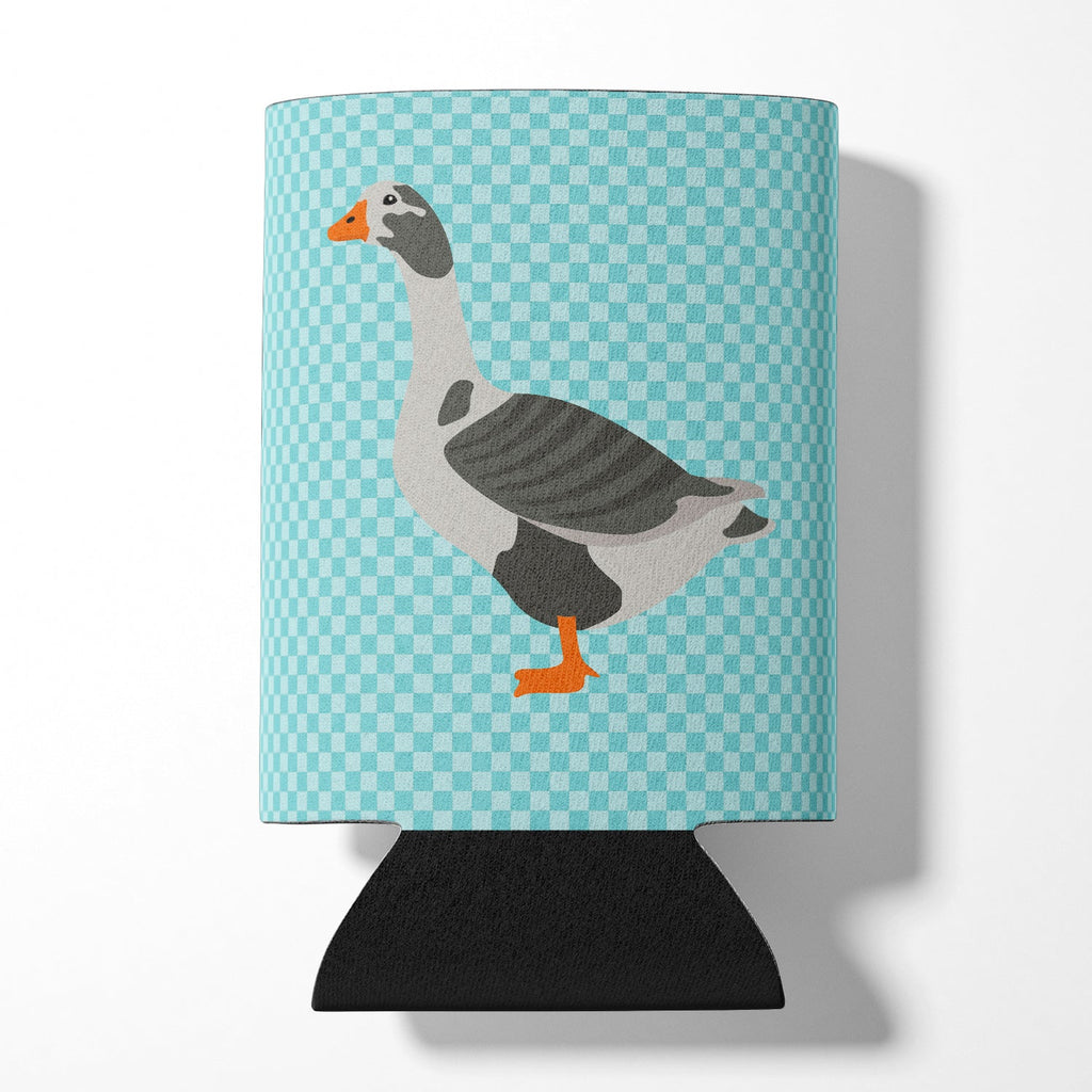West of England Goose Blue Check Can or Bottle Hugger Cooler Sleeve for Standard 12 oz Cans, Insulated Foam Beer & Soda Can Hugger Reusable