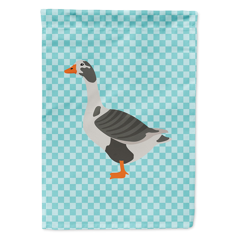 West of England Goose Blue Check House Flag 28x40 Porch Sleeve Pole Decorative Outside Yard Banner Artwork Wall Hanging, Polyester