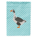 West of England Goose Blue Check House Flag 28x40 Porch Sleeve Pole Decorative Outside Yard Banner Artwork Wall Hanging, Polyester