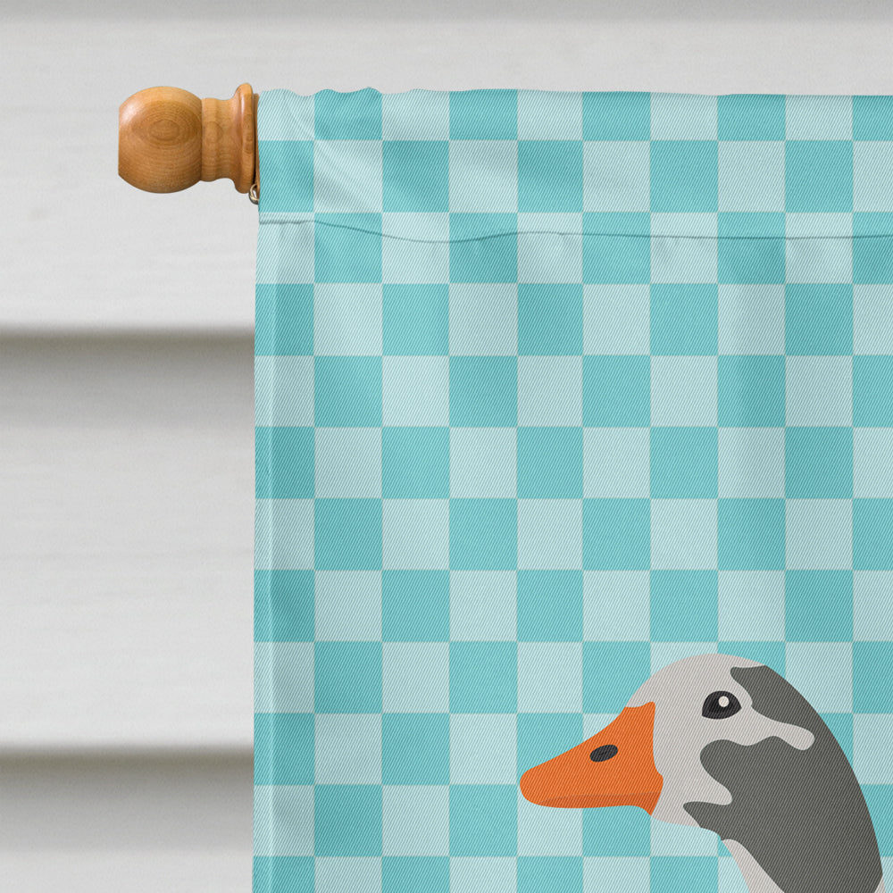 West of England Goose Blue Check House Flag 28x40 Porch Sleeve Pole Decorative Outside Yard Banner Artwork Wall Hanging, Polyester
