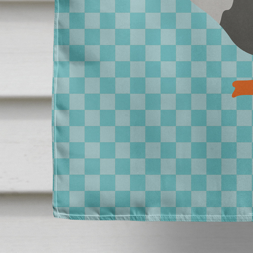 West of England Goose Blue Check House Flag 28x40 Porch Sleeve Pole Decorative Outside Yard Banner Artwork Wall Hanging, Polyester