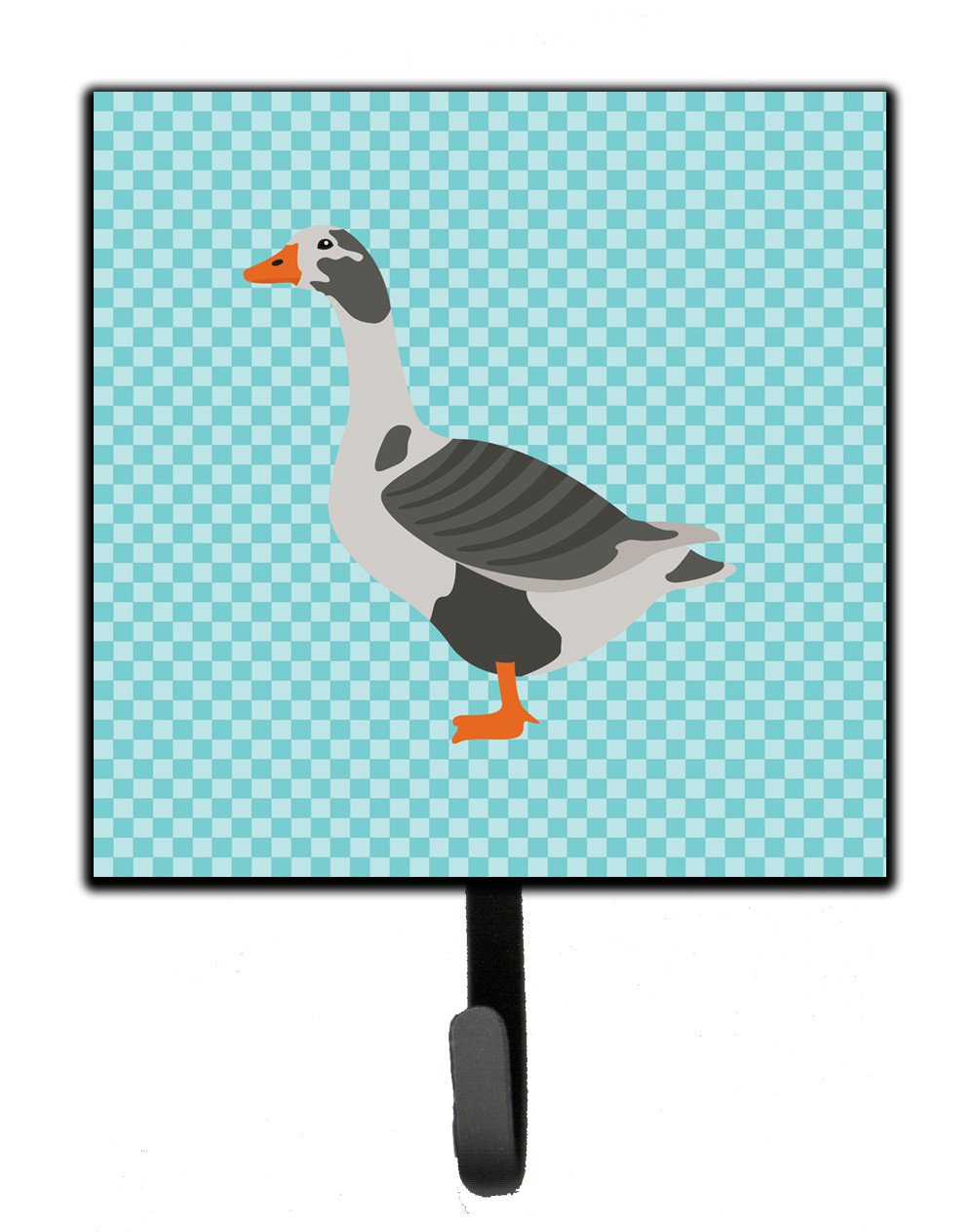 West of England Goose Blue Check Leash or Key Holder Wall Hooks, Key Hooks Holder, Coat Rack Wall Mount, Coat Hooks, Hooks for Hanging Keys, Towels, Aprons, Leashes