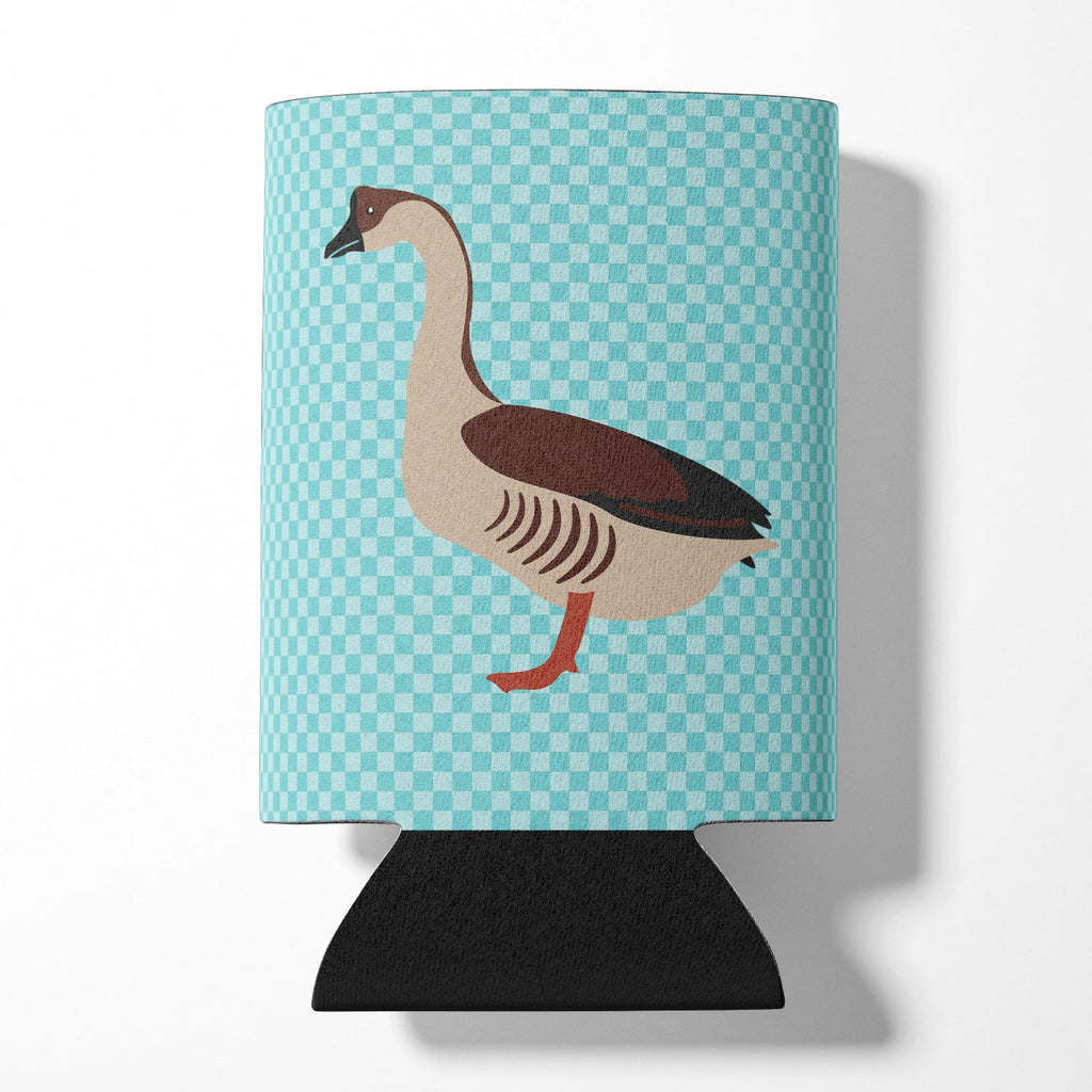 Chinese Goose Blue Check Can or Bottle Hugger Cooler Sleeve for Standard 12 oz Cans, Insulated Foam Beer & Soda Can Hugger Reusable