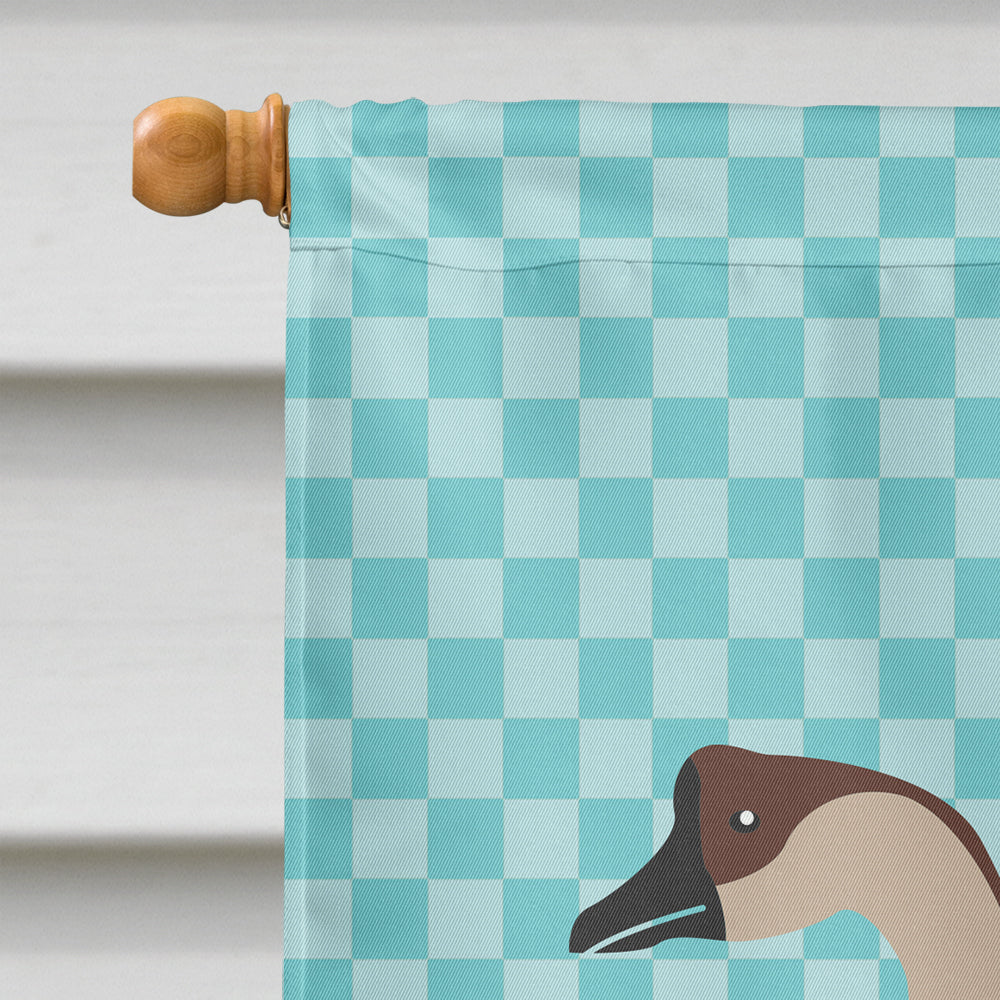 Chinese Goose Blue Check House Flag 28x40 Porch Sleeve Pole Decorative Outside Yard Banner Artwork Wall Hanging, Polyester