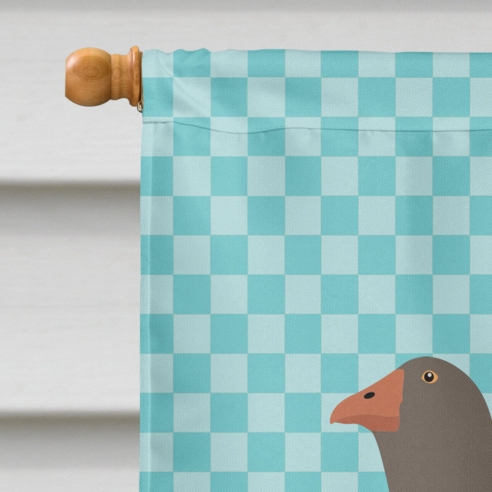 Toulouse Goose Blue Check House Flag 28x40 Porch Sleeve Pole Decorative Outside Yard Banner Artwork Wall Hanging, Polyester