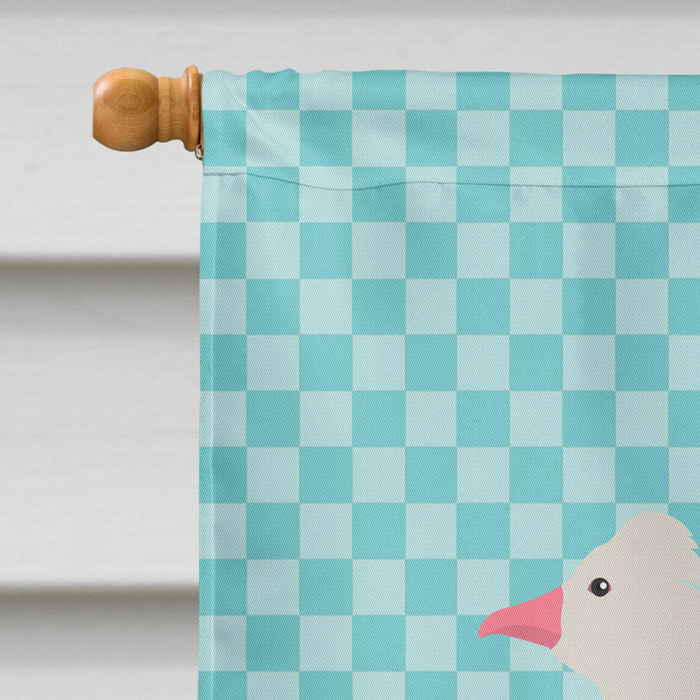 Roman Goose Blue Check House Flag 28x40 Porch Sleeve Pole Decorative Outside Yard Banner Artwork Wall Hanging, Polyester