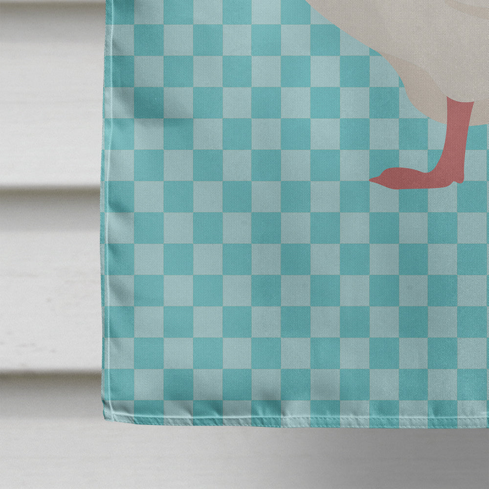Roman Goose Blue Check House Flag 28x40 Porch Sleeve Pole Decorative Outside Yard Banner Artwork Wall Hanging, Polyester