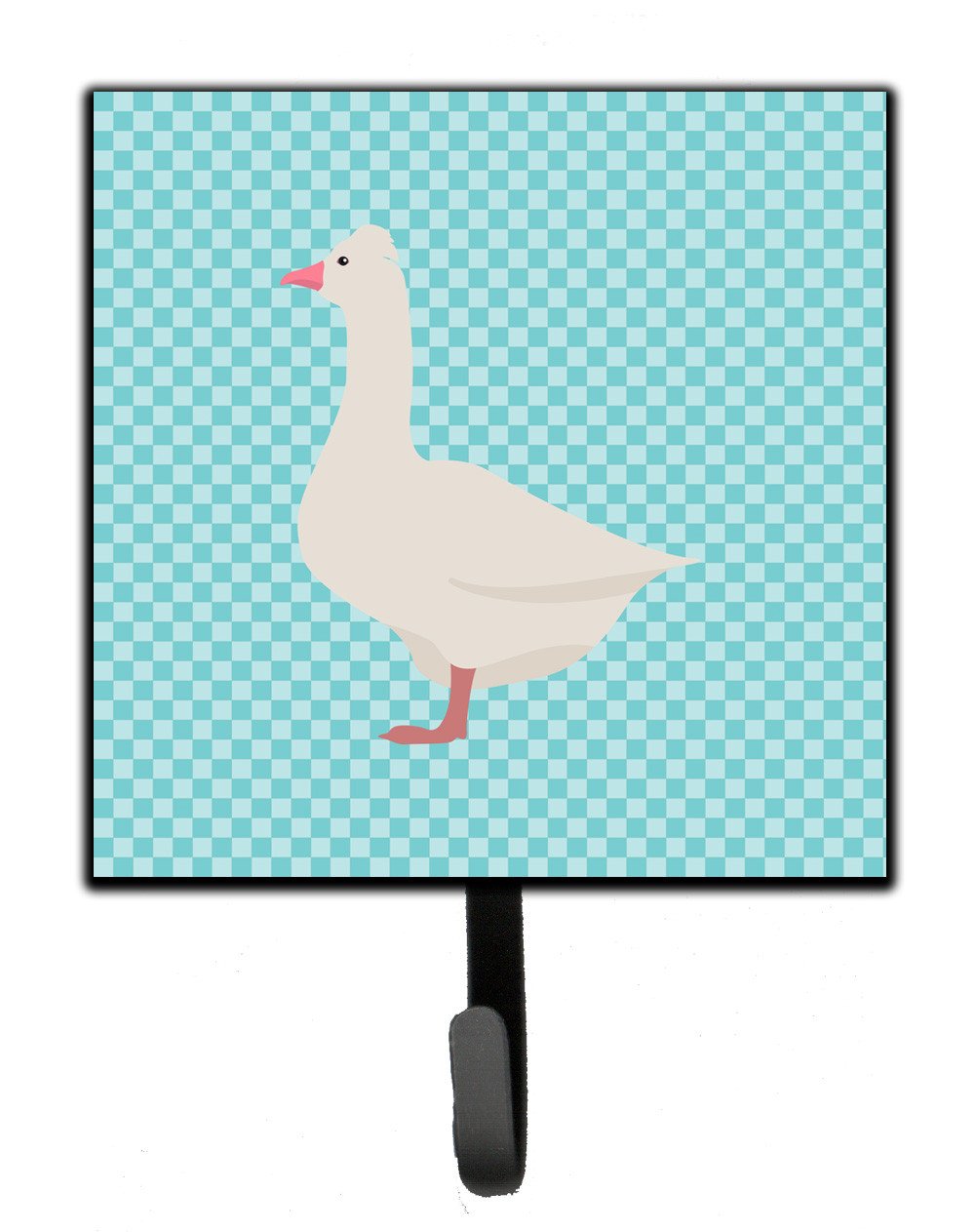 Roman Goose Blue Check Leash or Key Holder Wall Hooks, Key Hooks Holder, Coat Rack Wall Mount, Coat Hooks, Hooks for Hanging Keys, Towels, Aprons, Leashes