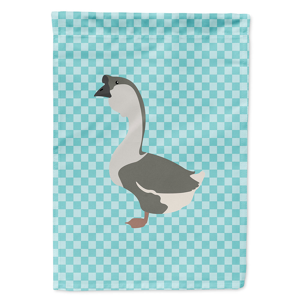 African Goose Blue Check House Flag 28x40 Porch Sleeve Pole Decorative Outside Yard Banner Artwork Wall Hanging, Polyester