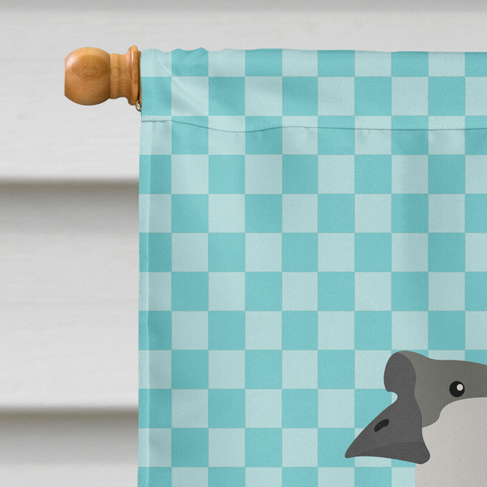 African Goose Blue Check House Flag 28x40 Porch Sleeve Pole Decorative Outside Yard Banner Artwork Wall Hanging, Polyester
