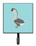 African Goose Blue Check Leash or Key Holder Wall Hooks, Key Hooks Holder, Coat Rack Wall Mount, Coat Hooks, Hooks for Hanging Keys, Towels, Aprons, Leashes