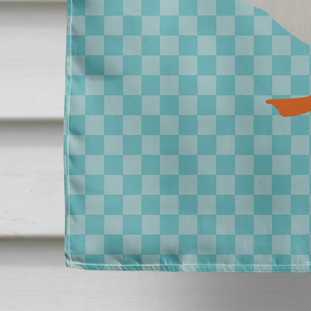 Shire Horse Blue Check House Flag 28x40 Porch Sleeve Pole Decorative Outside Yard Banner Artwork Wall Hanging, Polyester