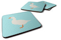 Shire Horse Blue Check Foam Coasters Set of 4 Cup Coasters for Indoor Outdoor, Tabletop Protection, Anti Slip, Mouse pad Material