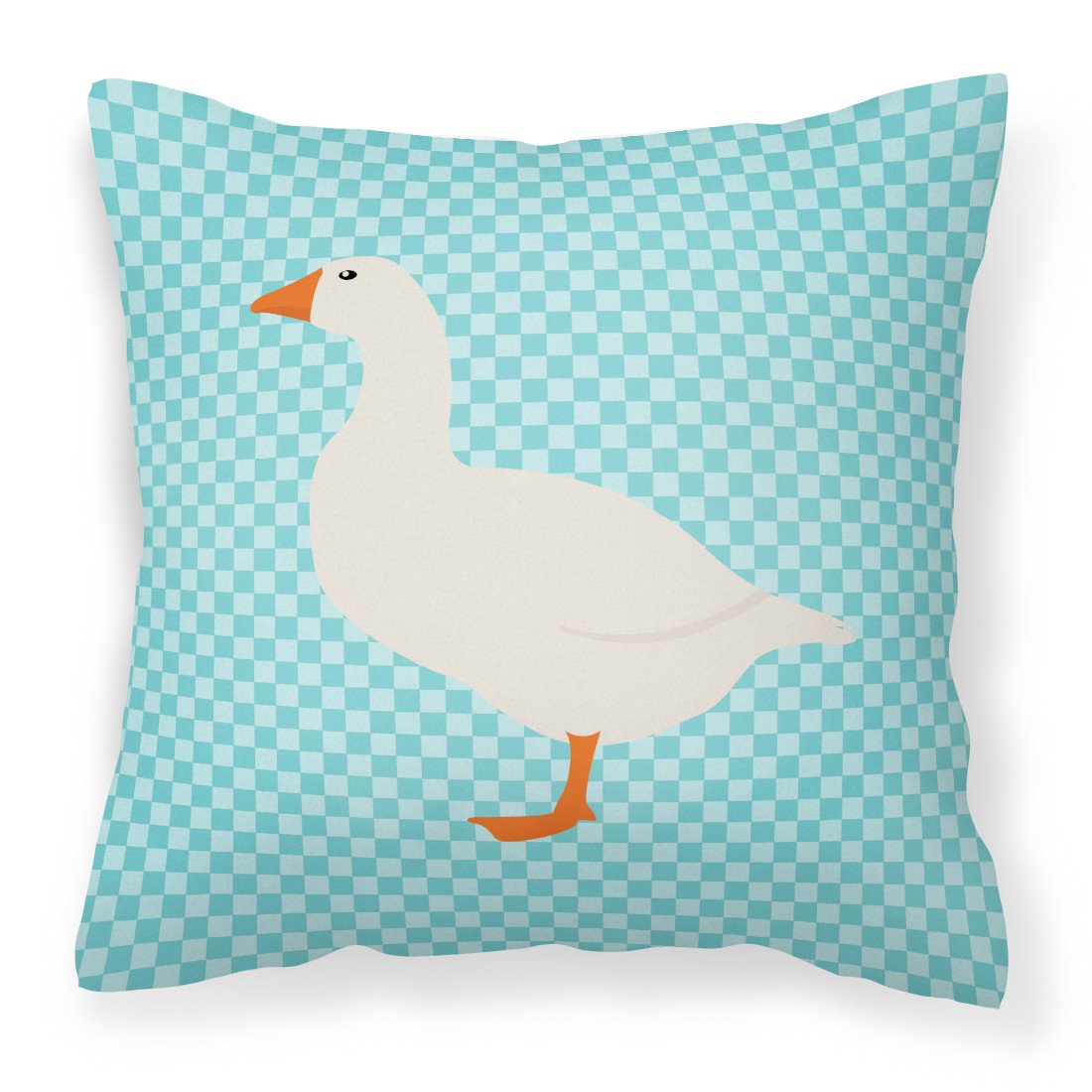 Shire Horse Blue Check Decorative Throw Pillow 18x18 Indoor Outdoor Accent Cushion, Fabric Cover with Insert for Sofa, Bed, Porch & Living Room