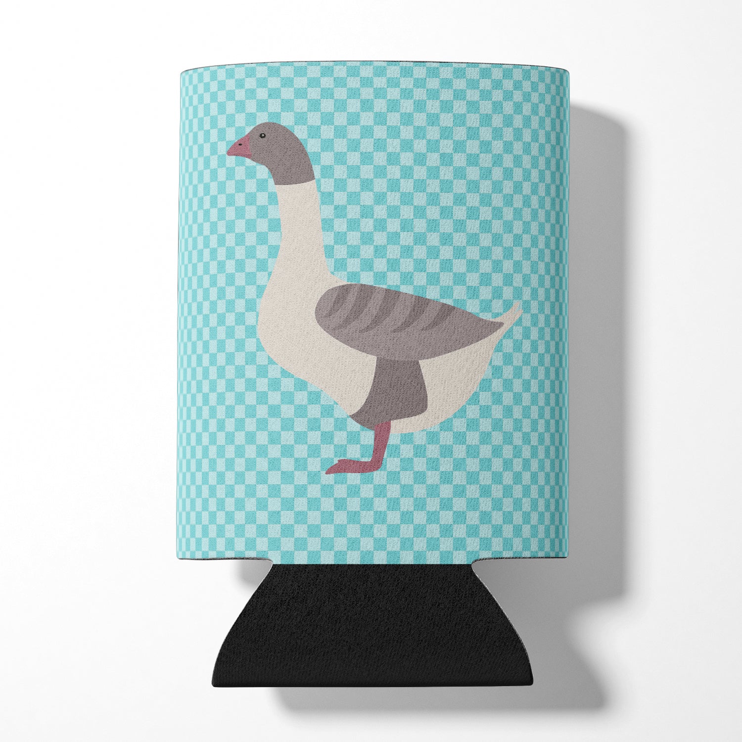 Buff Grey Back Goose Blue Check Can or Bottle Hugger Cooler Sleeve for Standard 12 oz Cans, Insulated Foam Beer & Soda Can Hugger Reusable