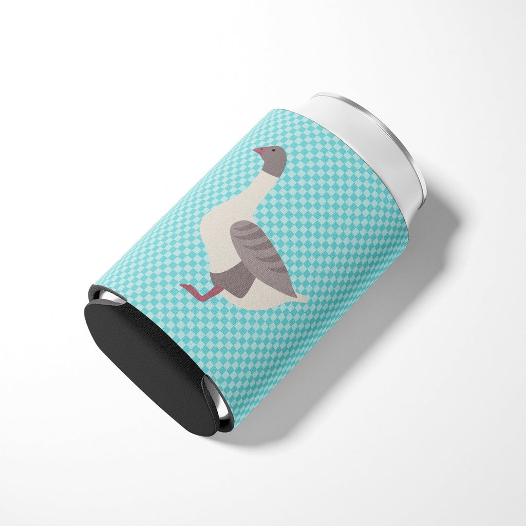 Buff Grey Back Goose Blue Check Can or Bottle Hugger Cooler Sleeve for Standard 12 oz Cans, Insulated Foam Beer & Soda Can Hugger Reusable