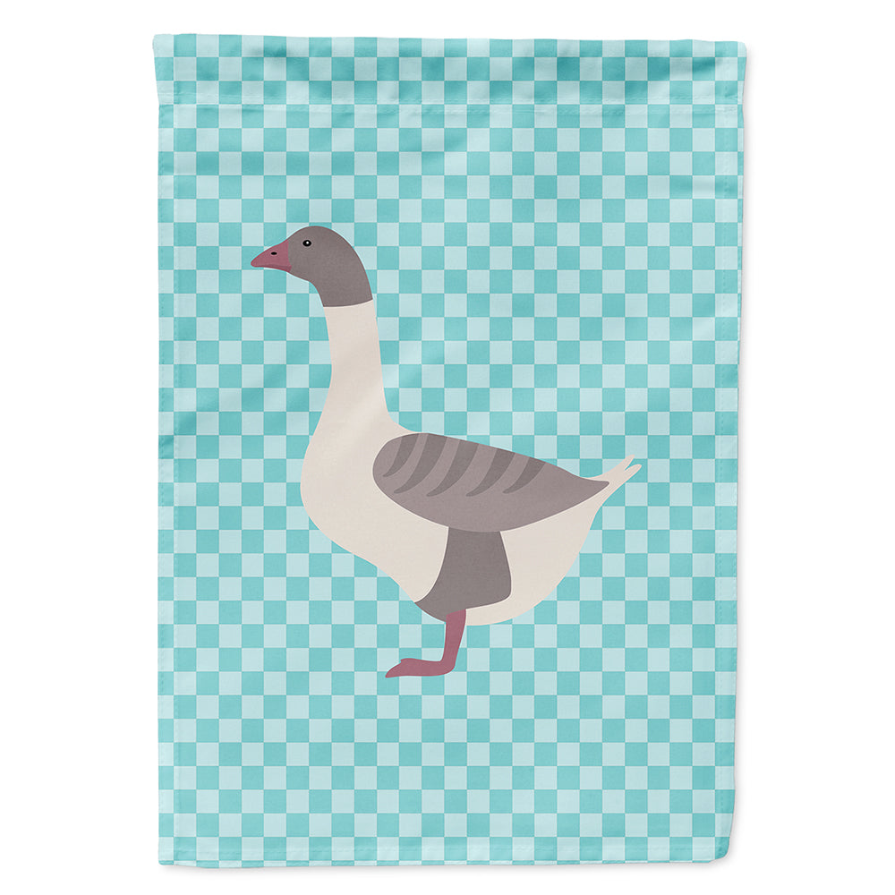 Buff Grey Back Goose Blue Check House Flag 28x40 Porch Sleeve Pole Decorative Outside Yard Banner Artwork Wall Hanging, Polyester