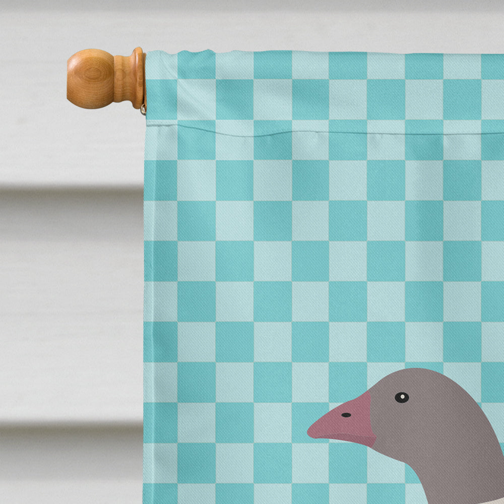 Buff Grey Back Goose Blue Check House Flag 28x40 Porch Sleeve Pole Decorative Outside Yard Banner Artwork Wall Hanging, Polyester