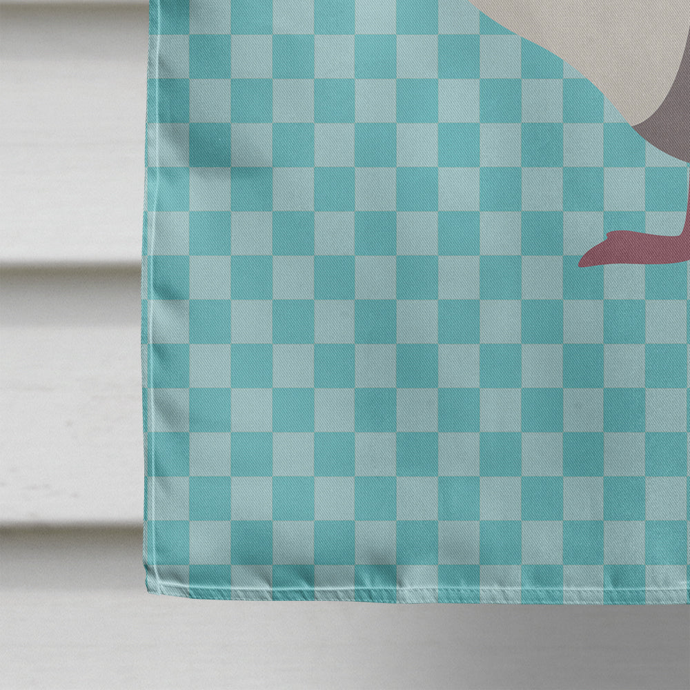 Buff Grey Back Goose Blue Check House Flag 28x40 Porch Sleeve Pole Decorative Outside Yard Banner Artwork Wall Hanging, Polyester