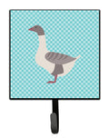 Buff Grey Back Goose Blue Check Leash or Key Holder Wall Hooks, Key Hooks Holder, Coat Rack Wall Mount, Coat Hooks, Hooks for Hanging Keys, Towels, Aprons, Leashes