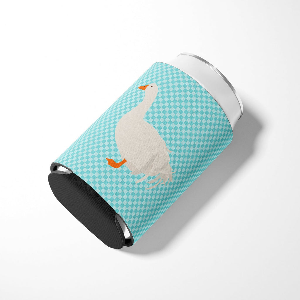 Sebastopol Goose Blue Check Can or Bottle Hugger Cooler Sleeve for Standard 12 oz Cans, Insulated Foam Beer & Soda Can Hugger Reusable