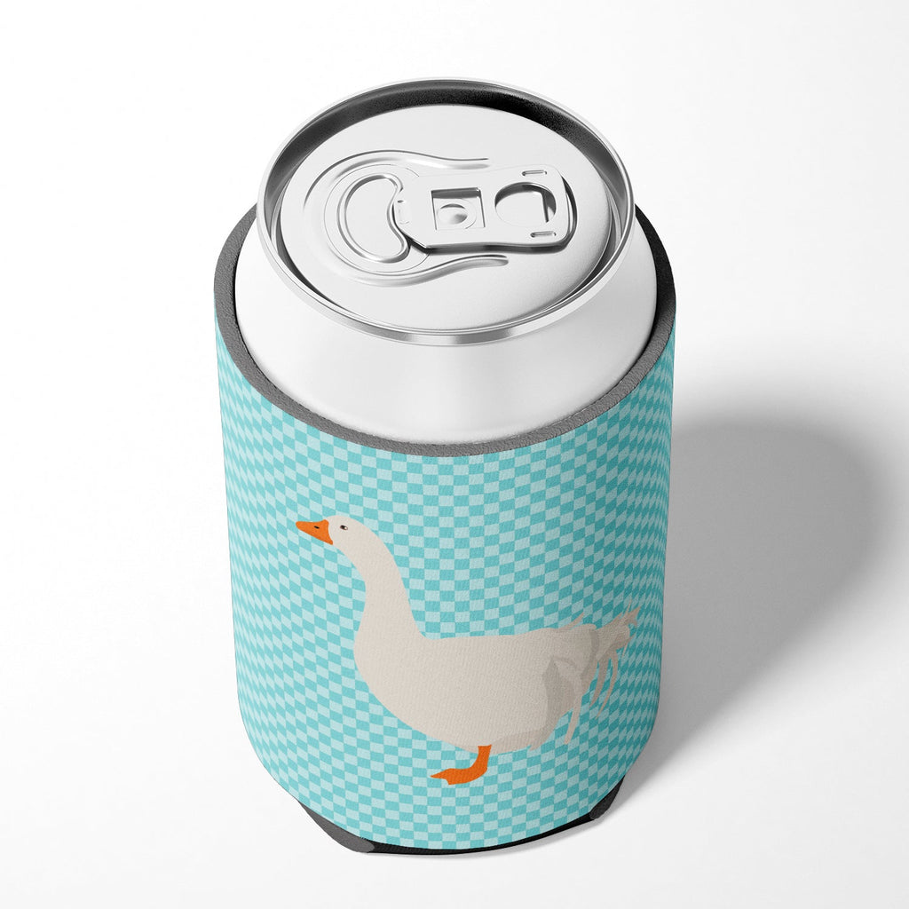 Sebastopol Goose Blue Check Can or Bottle Hugger Cooler Sleeve for Standard 12 oz Cans, Insulated Foam Beer & Soda Can Hugger Reusable