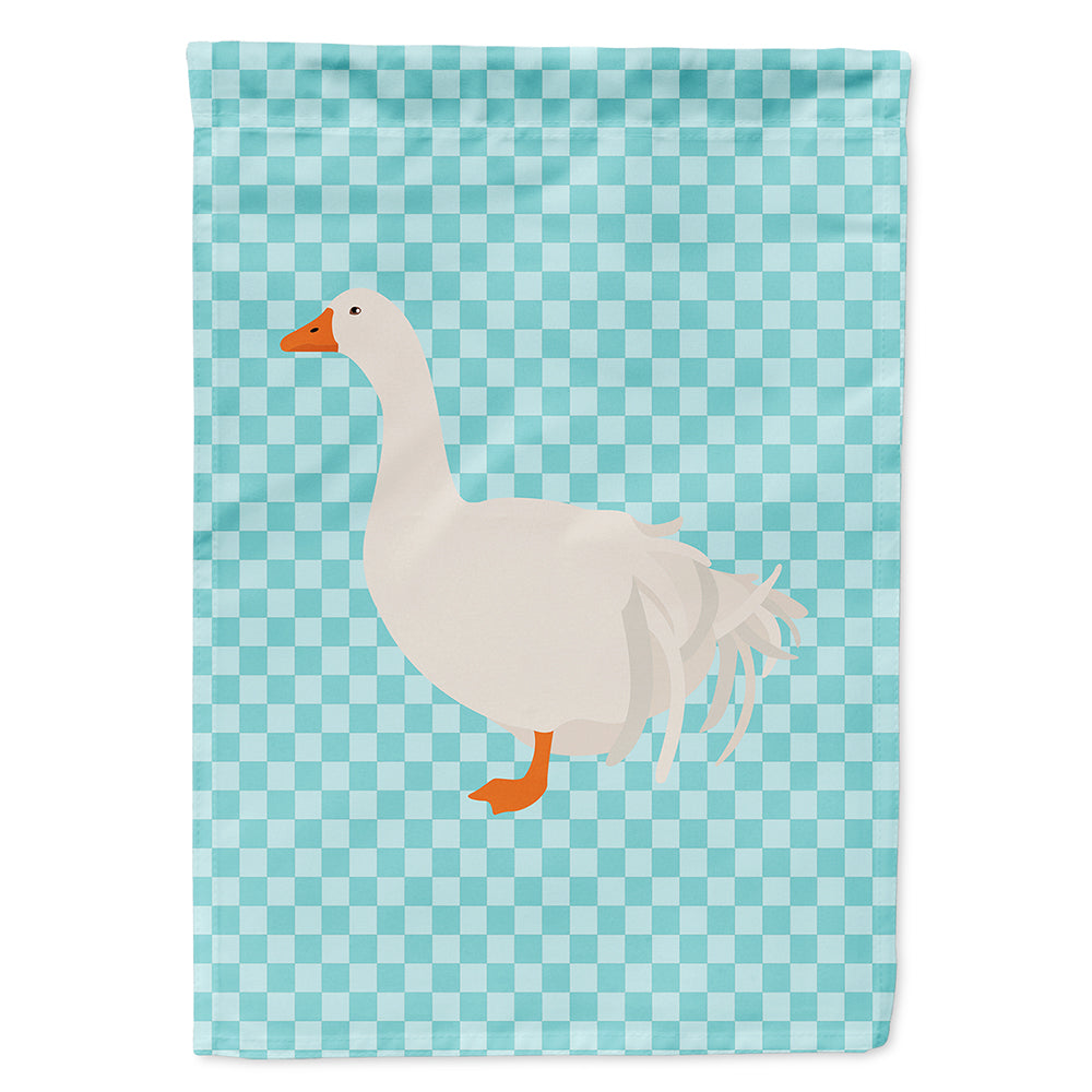 Sebastopol Goose Blue Check House Flag 28x40 Porch Sleeve Pole Decorative Outside Yard Banner Artwork Wall Hanging, Polyester