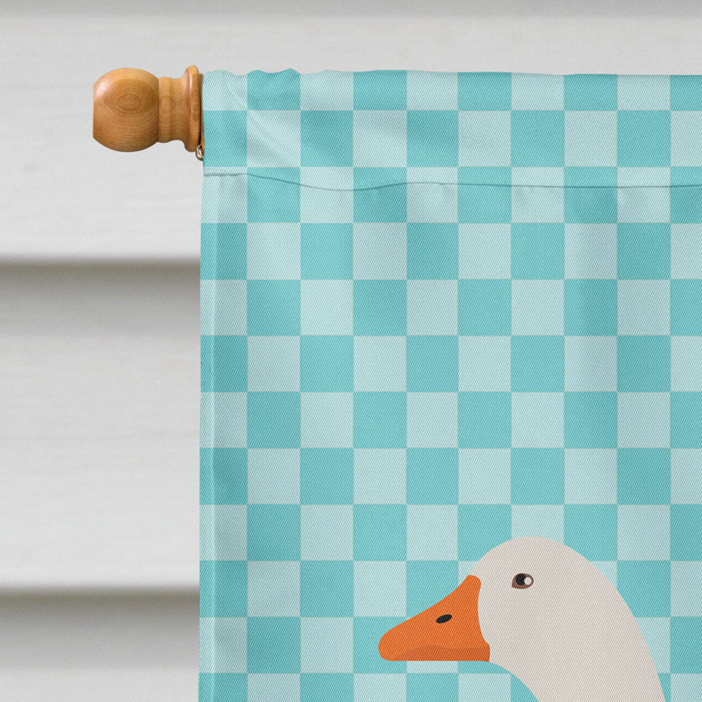 Sebastopol Goose Blue Check House Flag 28x40 Porch Sleeve Pole Decorative Outside Yard Banner Artwork Wall Hanging, Polyester
