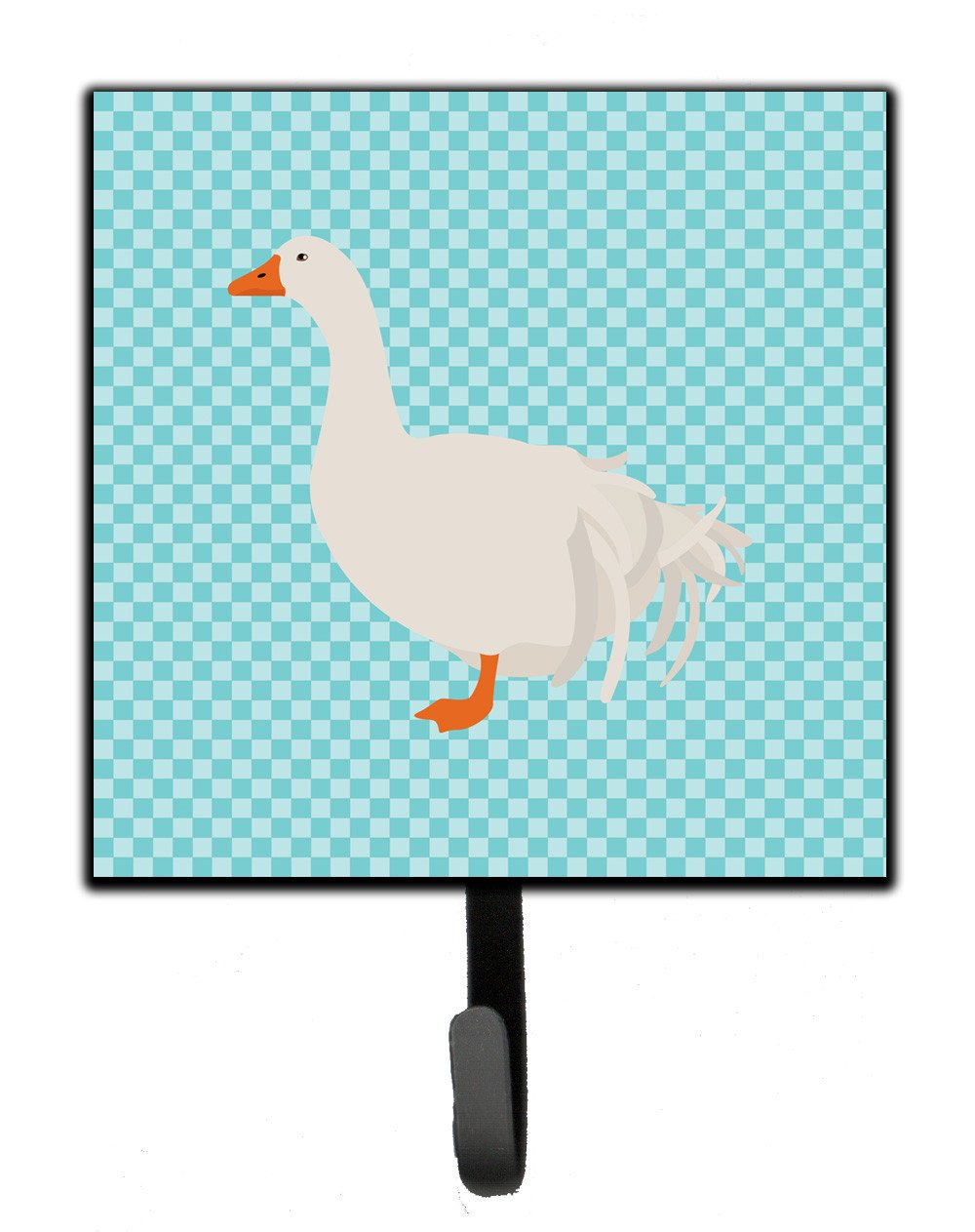 Sebastopol Goose Blue Check Leash or Key Holder Wall Hooks, Key Hooks Holder, Coat Rack Wall Mount, Coat Hooks, Hooks for Hanging Keys, Towels, Aprons, Leashes