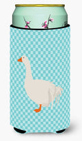 Sebastopol Goose Blue Check Tall Boy Hugger Can Cooler Sleeve Machine Washable Drink Collapsible Insulator Beverage Insulated Holder