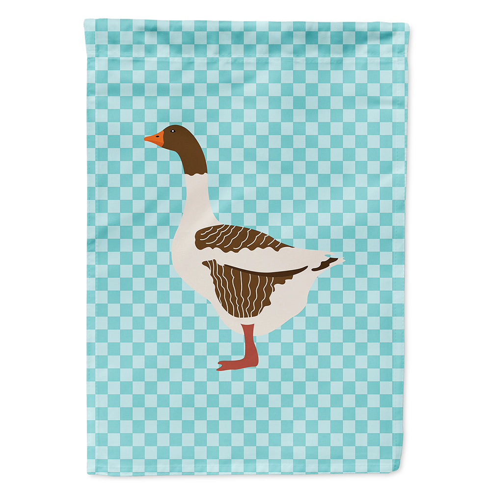 Pomeranian Rogener Goose Blue Check House Flag 28x40 Porch Sleeve Pole Decorative Outside Yard Banner Artwork Wall Hanging, Polyester