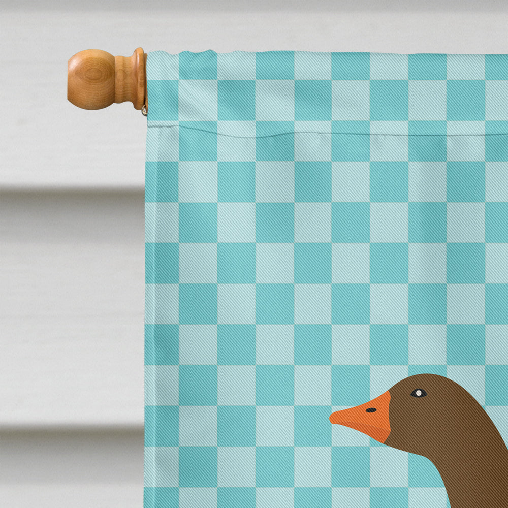 Pomeranian Rogener Goose Blue Check House Flag 28x40 Porch Sleeve Pole Decorative Outside Yard Banner Artwork Wall Hanging, Polyester