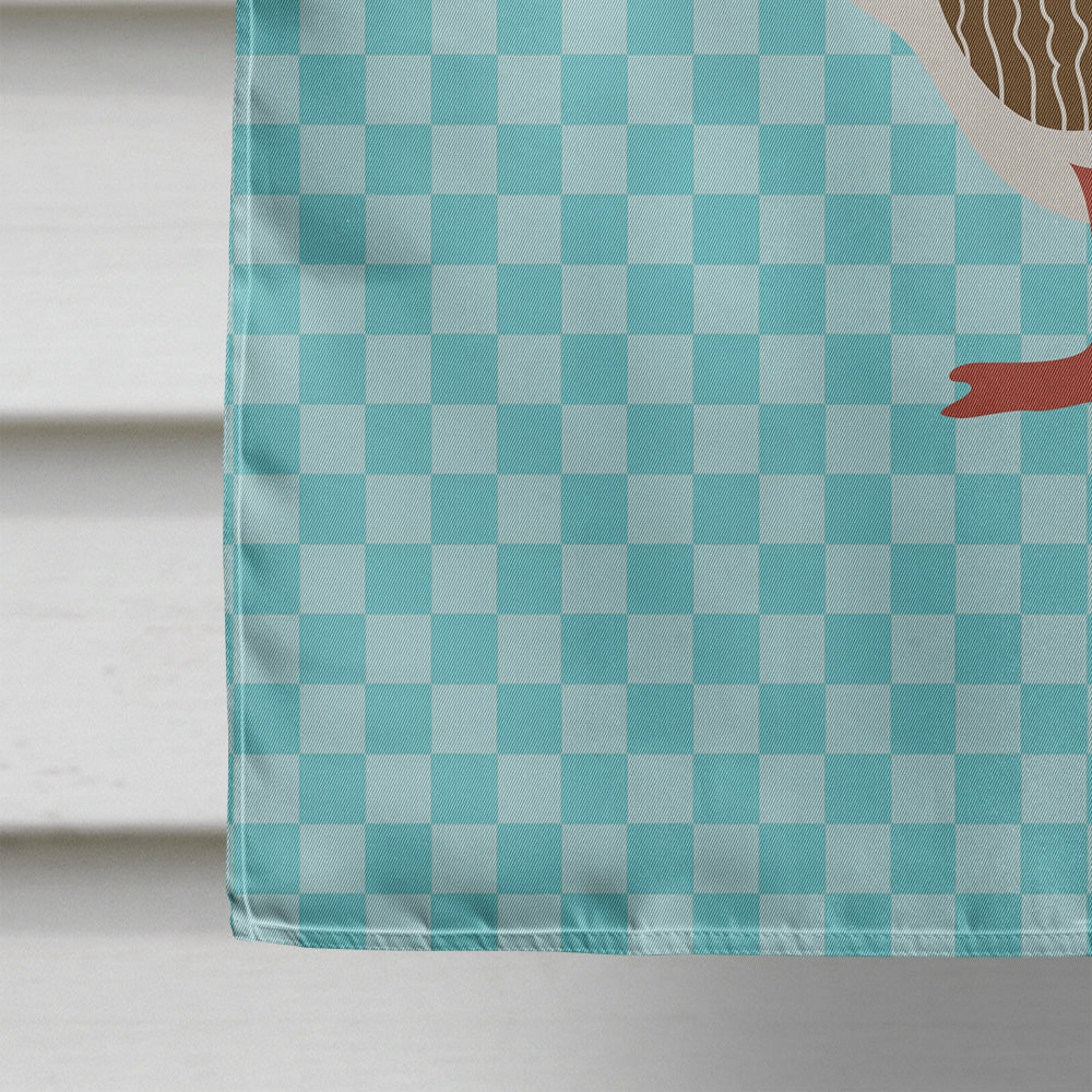 Pomeranian Rogener Goose Blue Check House Flag 28x40 Porch Sleeve Pole Decorative Outside Yard Banner Artwork Wall Hanging, Polyester