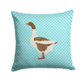 Pomeranian Rogener Goose Blue Check Decorative Throw Pillow 14x14 Indoor Outdoor Accent Cushion, Fabric Cover with Insert for Sofa, Bed, Porch & Living Room