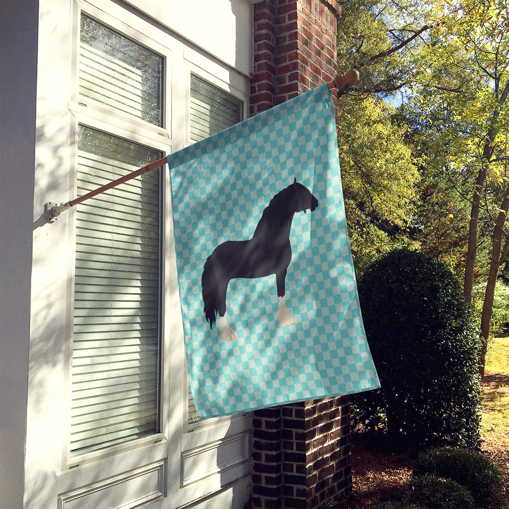 Pomeranian Rogener Goose Blue Check House Flag 28x40 Porch Sleeve Pole Decorative Outside Yard Banner Artwork Wall Hanging, Polyester