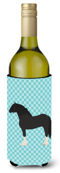 Pomeranian Rogener Goose Blue Check Wine Bottle Hugger Gift Sleeve for Standard 750 ml Bottles, Insulated Reusable Also Fits Mini Shot & Pint Bottles