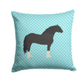 Pomeranian Rogener Goose Blue Check Decorative Throw Pillow 14x14 Indoor Outdoor Accent Cushion, Fabric Cover with Insert for Sofa, Bed, Porch & Living Room