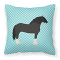 Pomeranian Rogener Goose Blue Check Decorative Throw Pillow 18x18 Indoor Outdoor Accent Cushion, Fabric Cover with Insert for Sofa, Bed, Porch & Living Room
