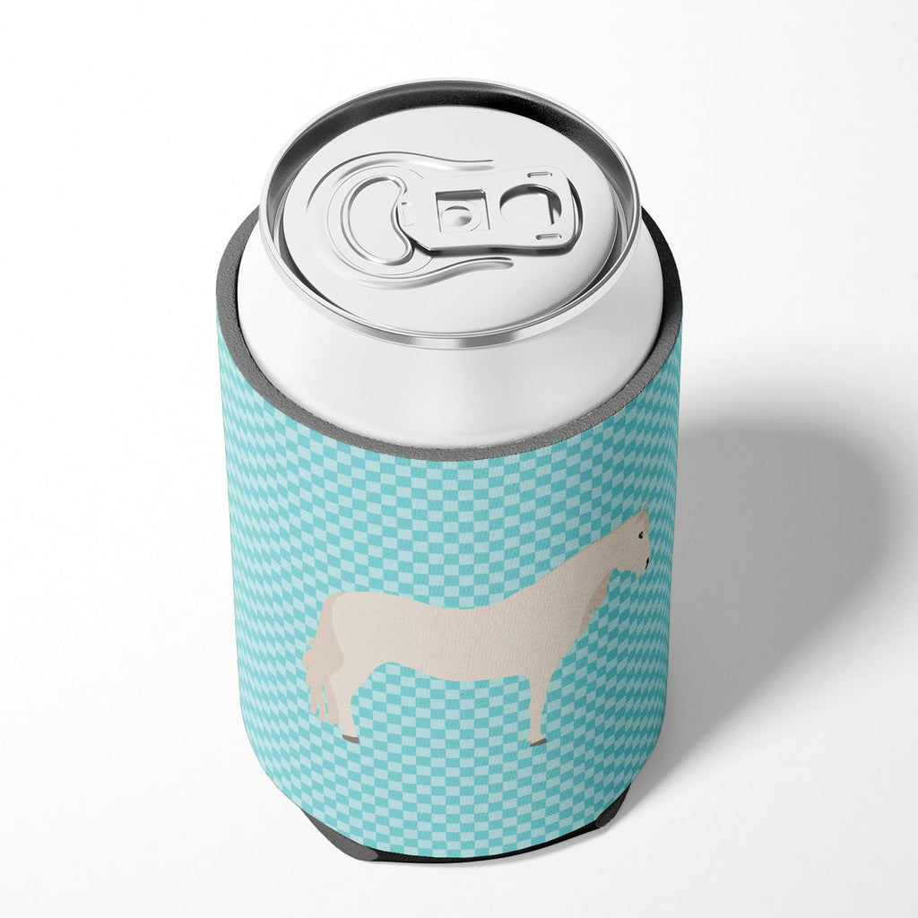 Paso Fino Horse Blue Check Can or Bottle Hugger Cooler Sleeve for Standard 12 oz Cans, Insulated Foam Beer & Soda Can Hugger Reusable