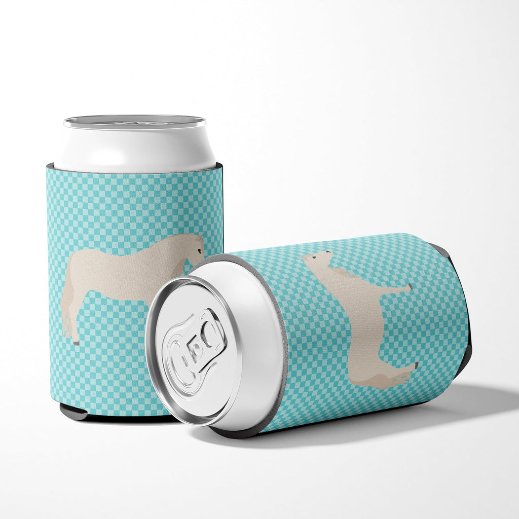 Paso Fino Horse Blue Check Can or Bottle Hugger Cooler Sleeve for Standard 12 oz Cans, Insulated Foam Beer & Soda Can Hugger Reusable