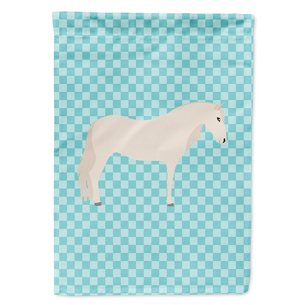 Paso Fino Horse Blue Check House Flag 28x40 Porch Sleeve Pole Decorative Outside Yard Banner Artwork Wall Hanging, Polyester