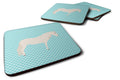 Paso Fino Horse Blue Check Foam Coasters Set of 4 Cup Coasters for Indoor Outdoor, Tabletop Protection, Anti Slip, Mouse pad Material