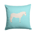 Paso Fino Horse Blue Check Decorative Throw Pillow 14x14 Indoor Outdoor Accent Cushion, Fabric Cover with Insert for Sofa, Bed, Porch & Living Room