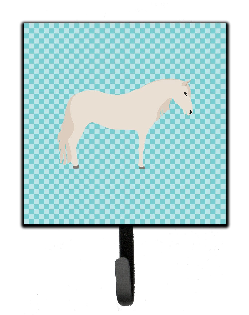 Paso Fino Horse Blue Check Leash or Key Holder Wall Hooks, Key Hooks Holder, Coat Rack Wall Mount, Coat Hooks, Hooks for Hanging Keys, Towels, Aprons, Leashes